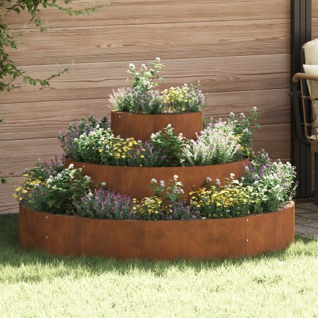 Macetero de Metal Acero Patinado Ø 120 cm Insertos Decorativos by , Pots and planters - Ref: Foro24-873661, Price: 62,65 €, D...
