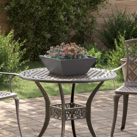 Macetero de Metal Negro Metal 40 x 40 x 15 cm Duradero by , Pots and planters - Ref: Foro24-873810, Price: 35,66 €, Discount: %