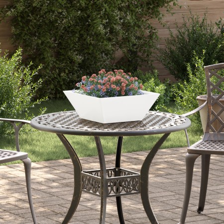 Macetero de Metal Blanco Frío Metal 40 x 40 x 15 cm Macetero | Foro24.es | Tu tienda online para hogar, jardín y más Foro24.es