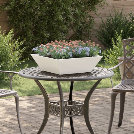 Macetero de Metal Blanco Metal Mediano Maceteros Cuadrado by , Pots and planters - Ref: Foro24-873826, Price: 41,32 €, Discou...