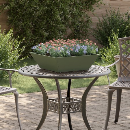 Macetero de Metal Verde Oliva Metal 50 x 50 x 15 cm Cuadrado | Foro24.es | Tu tienda online para hogar, jardín y más Foro24.es