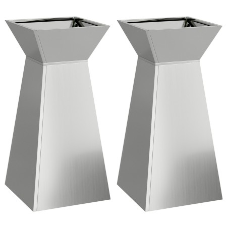 Maceteros de metal Acero galvanizado 35 x 35 x 73 cm by , Pots and planters - Ref: Foro24-873849, Price: 89,42 €, Discount: %
