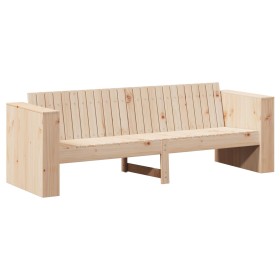 Sofá de Jardín de 3 Plazas Natural Madera de Pino