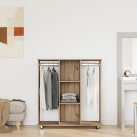 Armario con Ruedas Roble Artisan 102x38x110 cm Madera Elaborada de , Almacenamiento de ropa y armarios - Ref: Foro24-873908, ...