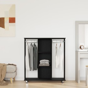 Armario con Ruedas de Roble Negro 102x38x110 cm