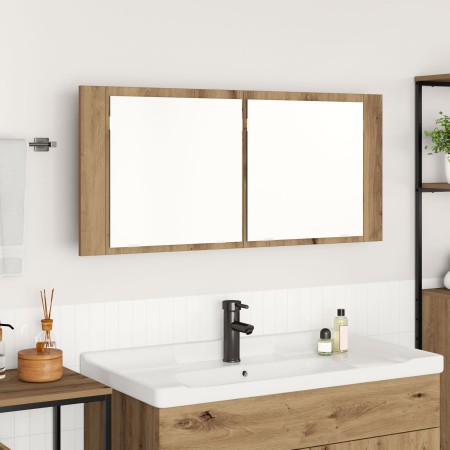 Gabinete de Espejo Roble Artesanal 100x12x45 cm Madera Robusta | Foro24.es | Tu tienda online para hogar, jardín y más Foro24.es