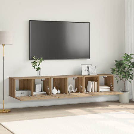 Juego de Muebles para TV Roble Artesanal MDF, Chapa Mediano by , TV Furniture - Ref: Foro24-875169, Price: 97,57 €, Discount: %
