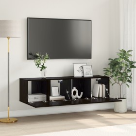 Set de Mueble de TV Roble Negro Madera elaborada Pequeño by , TV Furniture - Ref: Foro24-875171, Price: 71,62 €, Discount: %