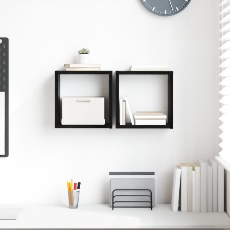 Estantes de pared Roble Negro MDF 26 x 15 x 26 cm by , Shelves and shelves - Ref: Foro24-875180, Price: 25,47 €, Discount: %