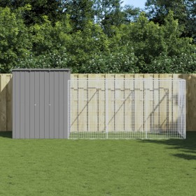 Caseta perros corral acero galvanizado gris claro 165x455x181cm de , Casetas para perros - Ref: Foro24-3189104, Precio: 484,2...