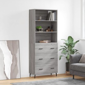 Aparador alto madera contrachapada gris sonoma 69,5x34x180 cm von , Sideboards - Ref: Foro24-3189403, Preis: 162,26 €, Rabatt: %