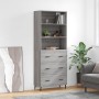 Aparador alto madera contrachapada gris sonoma 69,5x34x180 cm de , Aparadores - Ref: Foro24-3189403, Precio: 154,42 €, Descue...