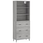 Aparador alto madera contrachapada gris sonoma 69,5x34x180 cm de , Aparadores - Ref: Foro24-3189403, Precio: 154,42 €, Descue...