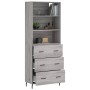 Aparador alto madera contrachapada gris sonoma 69,5x34x180 cm de , Aparadores - Ref: Foro24-3189403, Precio: 154,42 €, Descue...