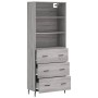 Aparador alto madera contrachapada gris sonoma 69,5x34x180 cm de , Aparadores - Ref: Foro24-3189403, Precio: 154,42 €, Descue...