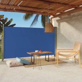 Toldo lateral retráctil de jardín azul 170x300 cm