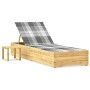 Tumbona de jardín con mesa y cojín de madera de pino impregnada by , Loungers - Ref: Foro24-3065938, Price: 151,59 €, Discoun...