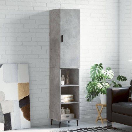 Aparador de madera contrachapada gris hormigón 34,5x34x180 cm | Foro24.es | Tu tienda online para hogar, jardín y más Foro24.es