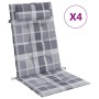 Cojines de silla respaldo alto 4 uds tela Oxford a cuadros gris von , Kissen für Stühle und Sofas - Ref: Foro24-361917, Preis...