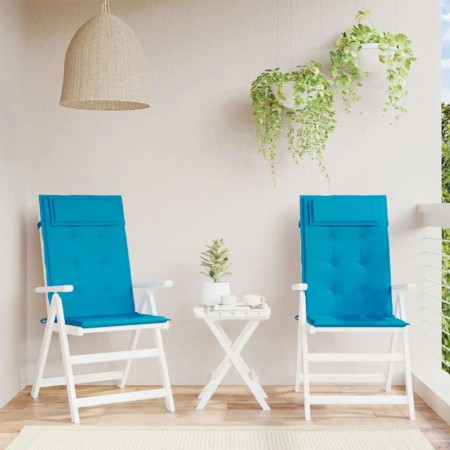 Cojines de silla con respaldo alto 2 uds tela Oxford azul claro | Foro24.es | Tu tienda online para hogar, jardín y más Foro24.es