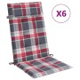 Cojines de silla respaldo alto 6 uds tela Oxford a cuadros rojo von , Kissen für Stühle und Sofas - Ref: Foro24-361915, Preis...