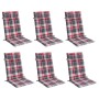 Cojines de silla respaldo alto 6 uds tela Oxford a cuadros rojo von , Kissen für Stühle und Sofas - Ref: Foro24-361915, Preis...