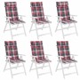 Cojines de silla respaldo alto 6 uds tela Oxford a cuadros rojo von , Kissen für Stühle und Sofas - Ref: Foro24-361915, Preis...