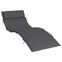 Cojín de tumbona de tela Oxford gris antracita 180x60x4 cm