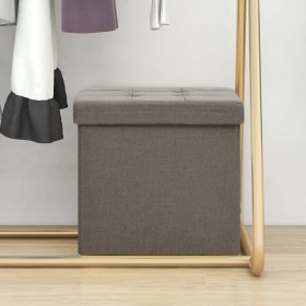 Taburete con almacenaje plegable lino sintético