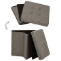 Taburete con almacenaje plegable lino sintético gris taupe von , Klapphocker und Stühle - Ref: Foro24-338769, Preis: 24,68 €,...