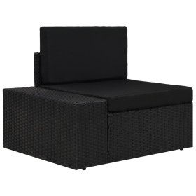 Sofá seccional esquina reposabrazos derecho ratán PE negro de , Sofás modulares de exterior - Ref: Foro24-49500, Precio: 140,...