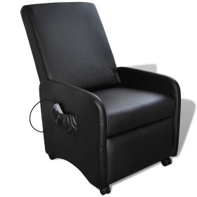 Sillón de masaje de cuero sintético negro by , Electric massage chairs - Ref: Foro24-241683, Price: 266,51 €, Discount: %