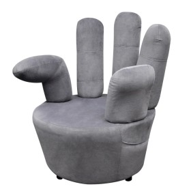 Sillón en forma de mano de terciopelo gris de , Sillones - Ref: Foro24-241731, Precio: 264,24 €, Descuento: %