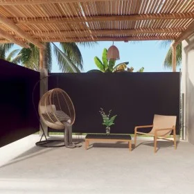 Black retractable side awning 180x600 cm by vidaXL, Umbrellas - Ref: Foro24-318000, Price: 73,81 €, Discount: %