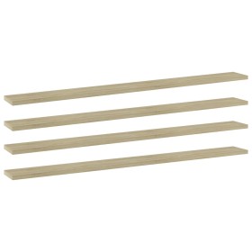 Estante estantería 4uds contrachapada roble Sonoma 100x10x1,5cm