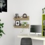 Estantes de pared 2 uds contrachapada color roble 80x11,5x18 cm von , Regale und Regale - Ref: Foro24-807339, Preis: 25,46 €,...