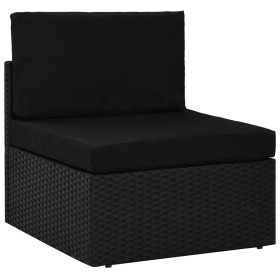 Sofá seccional central de ratán sintético negro de , Sofás modulares de exterior - Ref: Foro24-49498, Precio: 114,61 €, Descu...