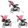 Cochecito/Silla de paseo de 3 ruedas rosa y negro | Foro24.es | Tu tienda online para hogar, jardín y más Foro24.es