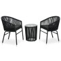 Set mesa y sillas de jardín 3 pzas y cojines ratán PE negro von , Gartensets - Ref: Foro24-48138, Preis: 221,85 €, Rabatt: %