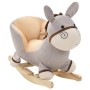 Burro balancín de peluche con respaldo gris 60x32x55 cm by , Rocking and Swinging Toys - Ref: Foro24-80222, Price: 97,31 €, D...