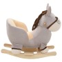 Burro balancín de peluche con respaldo gris 60x32x55 cm by , Rocking and Swinging Toys - Ref: Foro24-80222, Price: 97,31 €, D...
