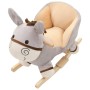 Burro balancín de peluche con respaldo gris 60x32x55 cm by , Rocking and Swinging Toys - Ref: Foro24-80222, Price: 97,31 €, D...