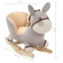 Burro balancín de peluche con respaldo gris 60x32x55 cm by , Rocking and Swinging Toys - Ref: Foro24-80222, Price: 97,31 €, D...