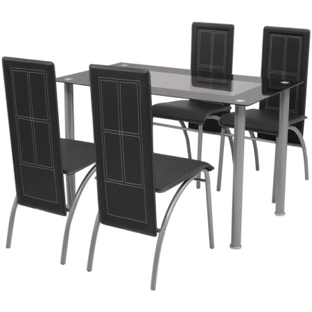 Conjunto de comedor de cinco piezas negro | Foro24.es | Tu tienda online para hogar, jardín y más Foro24.es