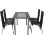 Conjunto de comedor de cinco piezas negro | Foro24.es | Tu tienda online para hogar, jardín y más Foro24.es