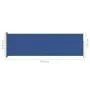 Retractable side awning for blue patio 160x500 cm by vidaXL, Umbrellas - Ref: Foro24-317924, Price: 90,58 €, Discount: %