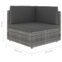Sofá seccional de esquina de ratán sintético gris | Foro24.es | Tu tienda online para hogar, jardín y más Foro24.es