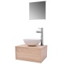 Conjunto de muebles de baño con lavabo y grifo 4 piezas beige von , Badezimmermöbel - Ref: Foro24-273686, Preis: 163,22 €, Ra...