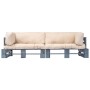 Sofás de palets de jardín 2 pzas con cojines arena madera pino von , Outdoor-Sofas - Ref: Foro24-275299, Preis: 272,61 €, Rab...