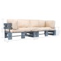 Sofás de palets de jardín 2 pzas con cojines arena madera pino von , Outdoor-Sofas - Ref: Foro24-275299, Preis: 272,61 €, Rab...